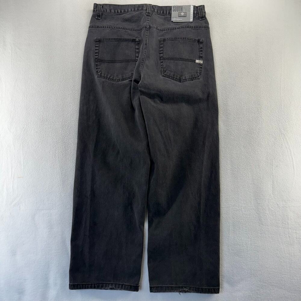 Vintage Southpole Jeans Men's 36 Black Denim Baggy Wide Leg Silver Tab y2k - Picture 8 of 10
